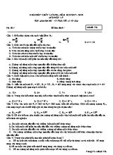 Đề khảo sát chất lượng môn Vật lý Lớp 9 - Mã đề 176 - Năm học 2017-2018 (Có đáp án)